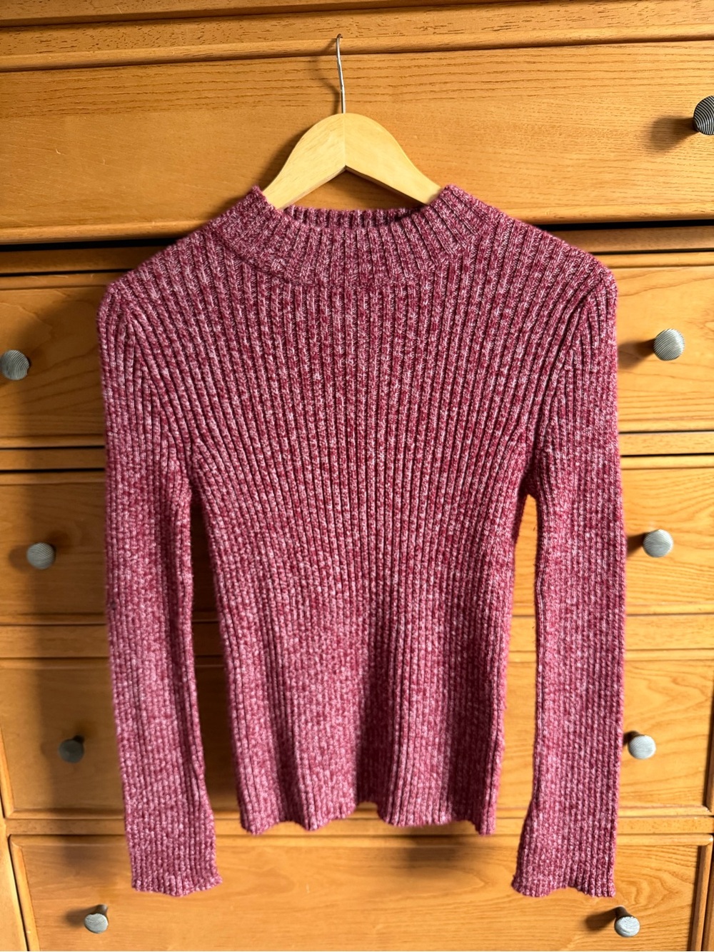 Who What Wear Womens Marble Red Ribbed Womens Sweater Size Small Fall Winter